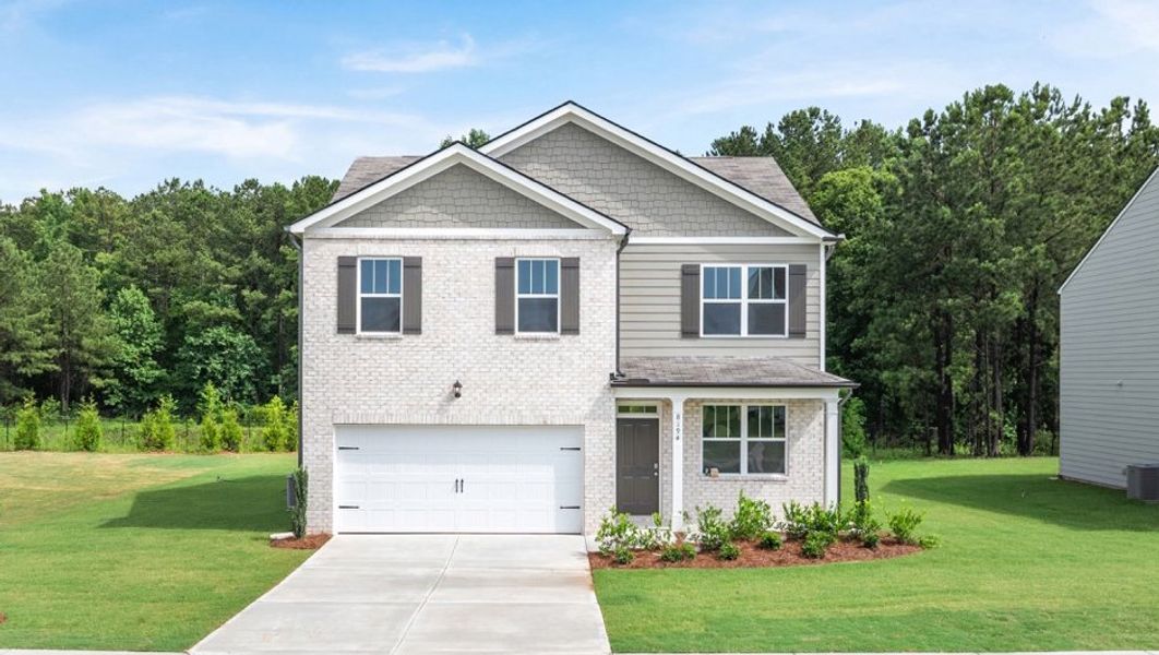 Front exterior of a home in the Oaks at Cedar Grove community, located in Fairburn, GA (Image 5). Front exterior of a home in the Oaks at Cedar Grove community, located in Fairburn, GA (Image 5).