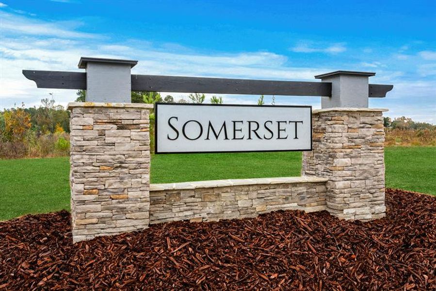 Entrance to the Somerset Ranches community in Santee, SC, featuring signage and landscaping (Image 2). Entrance to the Somerset Ranches community in Santee, SC, featuring signage and landscaping (Image 2).