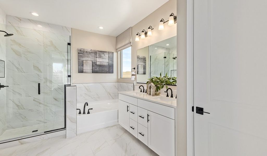 Furnished interior in a model home at Seasons at Haciendas at White Peak in Peoria (Image 15).