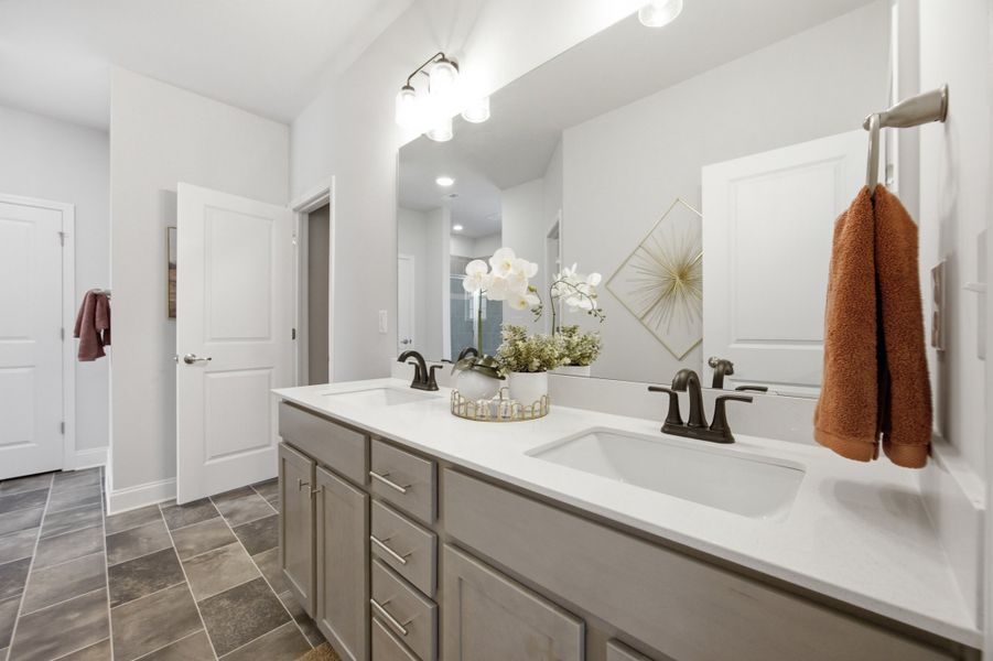 Furnished interior in a model home at Northlake in Statesville (Image 44).