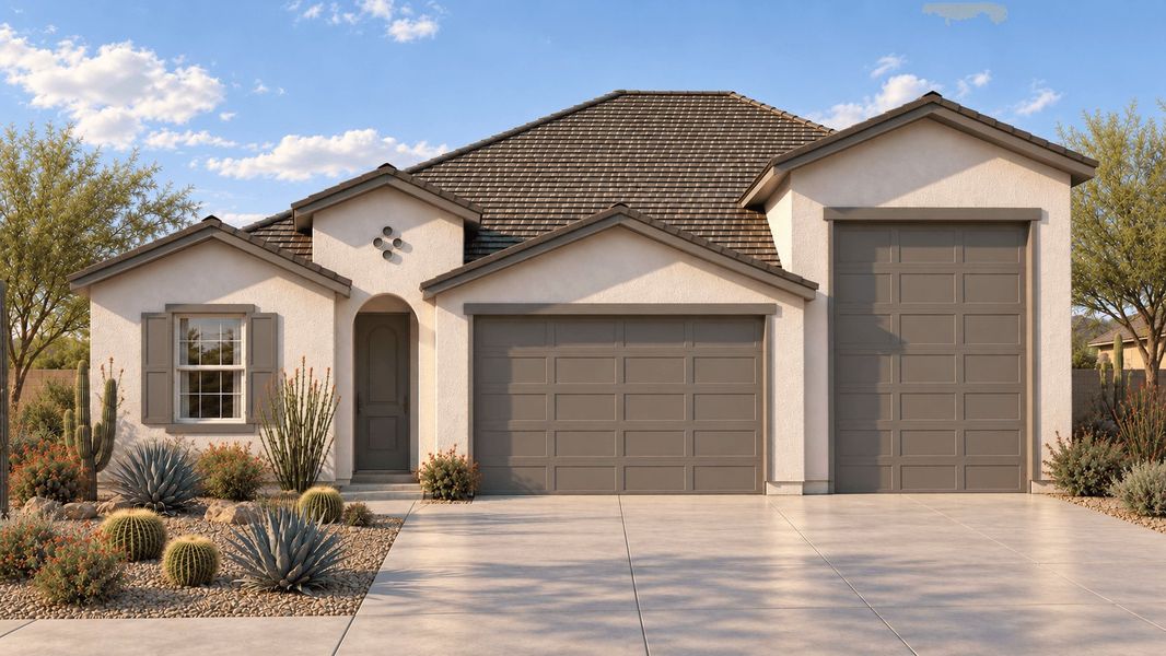 Front exterior of a home in the Silver Cross community, located in Florence, AZ (Image 23). Front exterior of a home in the Silver Cross community, located in Florence, AZ (Image 23).