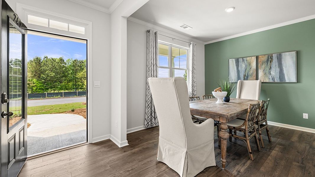 Furnished interior in a model home at Parkside at Carter Grove in Cartersville (Image 7). Furnished interior in a model home at Parkside at Carter Grove in Cartersville (Image 7).