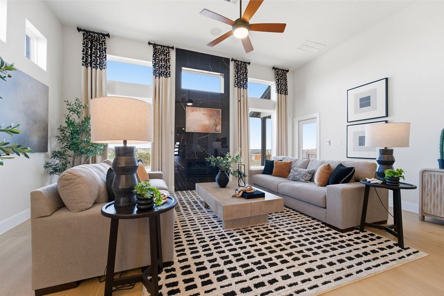 Furnished interior in a model home at Lariat in Liberty Hill (Image 33).