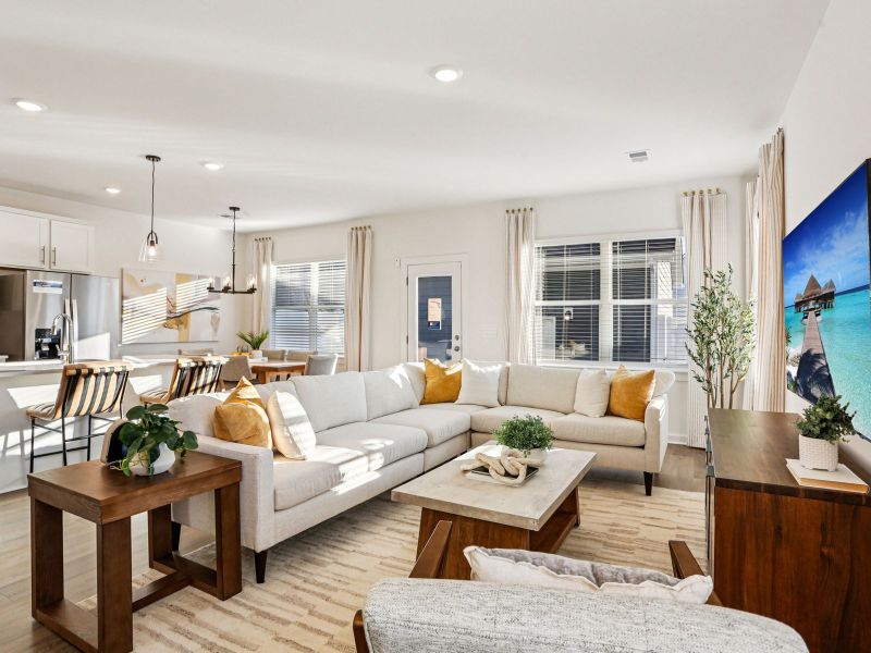Furnished interior in a model home at Greystone - Vista Townhomes in Smyrna (Image 8).