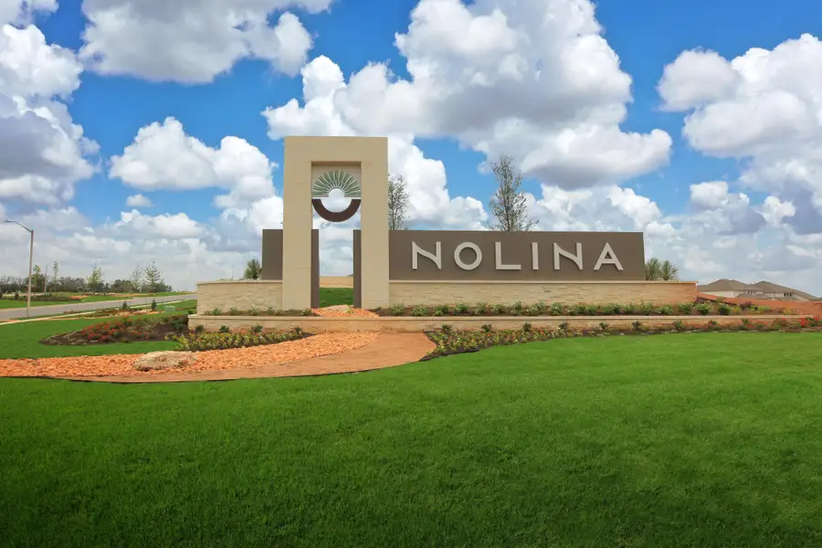 Entrance to the Nolina community in Georgetown, TX, featuring signage and landscaping (Image 1). Entrance to the Nolina community in Georgetown, TX, featuring signage and landscaping (Image 1).