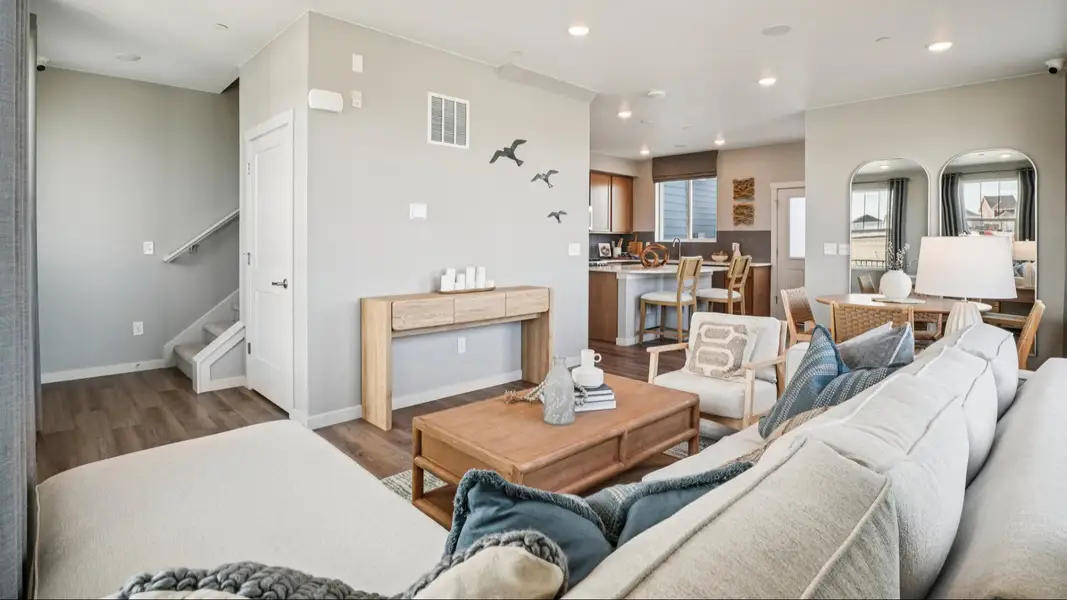 Furnished interior in a model home at Westerly - Townhomes in Erie (Image 5). Furnished interior in a model home at Westerly - Townhomes in Erie (Image 5).