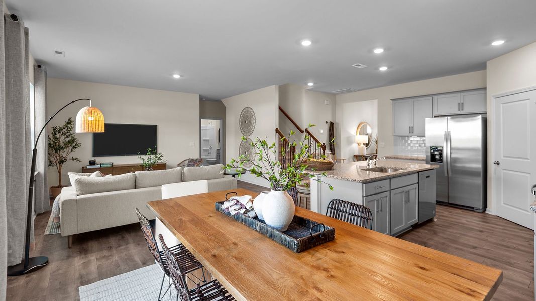 Furnished interior in a model home at The Preserve at Kinsley in Jamestown (Image 9).