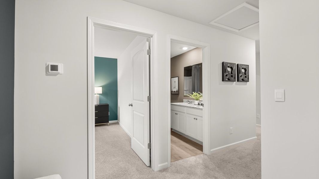 Furnished interior in a model home at Sheffield Highlands in Dallas (Image 33).