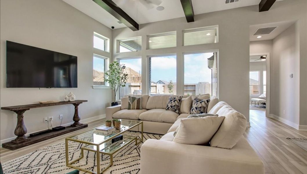 Furnished interior in a model home at Sunterra 40 in Katy (Image 12).