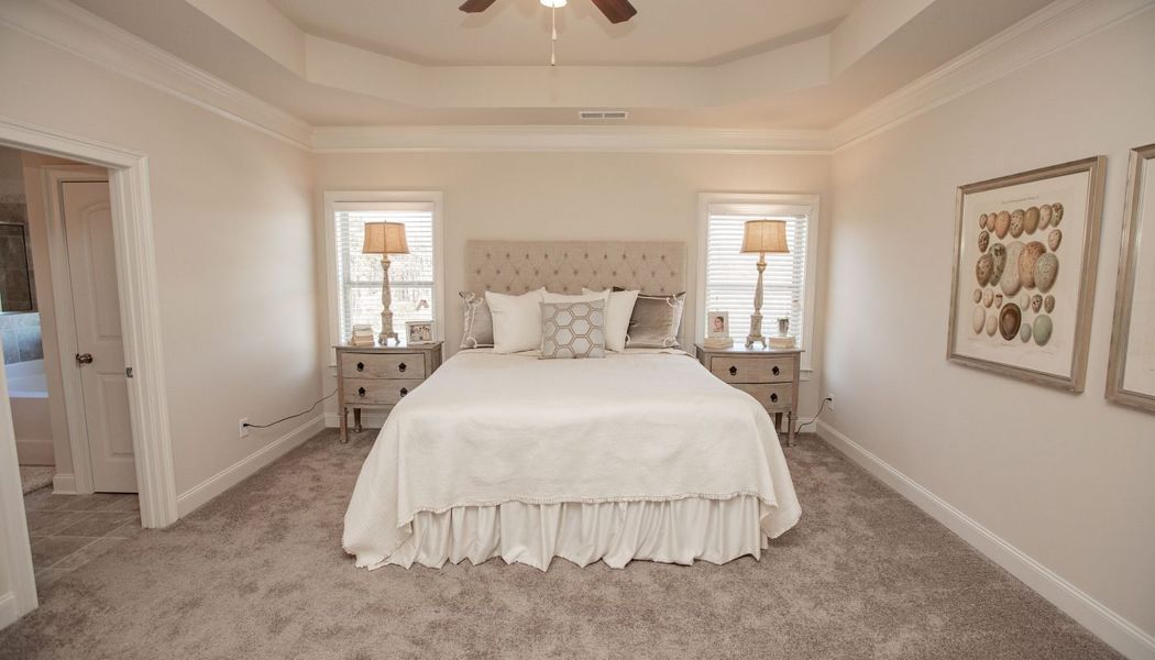Furnished interior in a model home at Hampton Place Estates in Covington (Image 8).