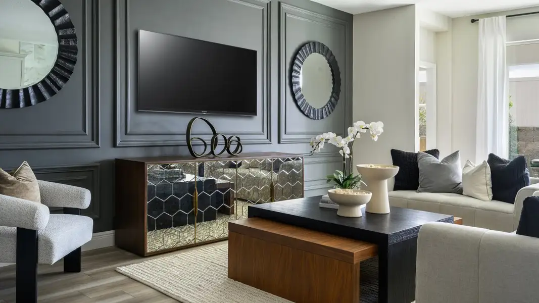 Furnished interior in a model home at Pasadena Woods in Dade City (Image 9).