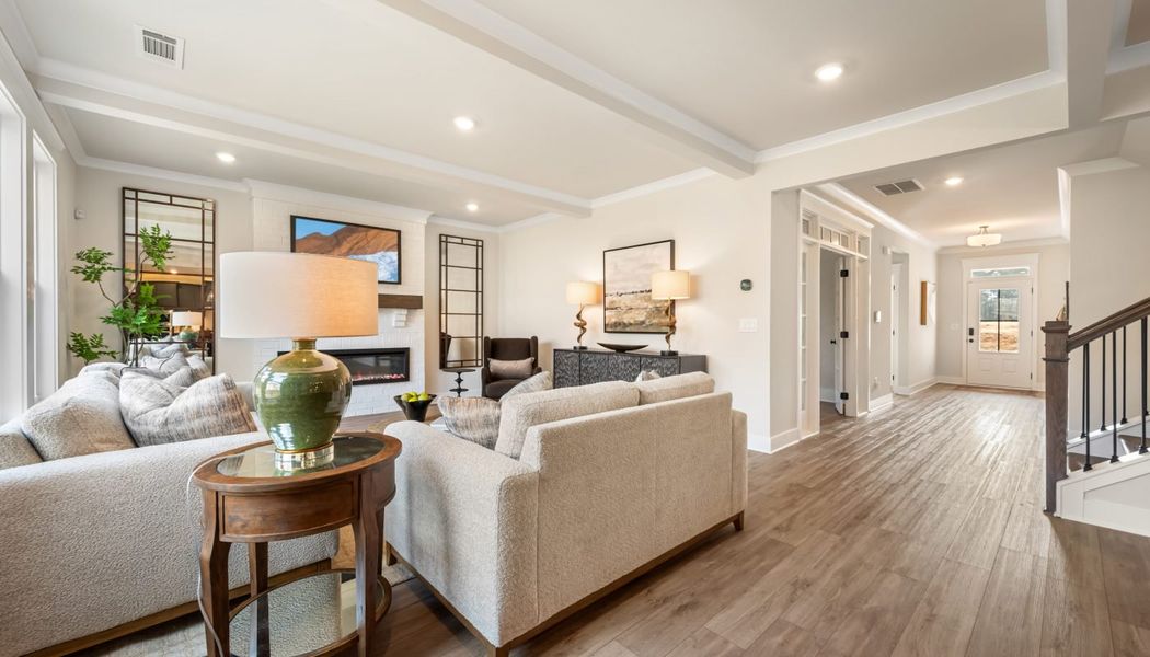 Furnished interior in a model home at Pinecrest Ridge in Dacula (Image 25).