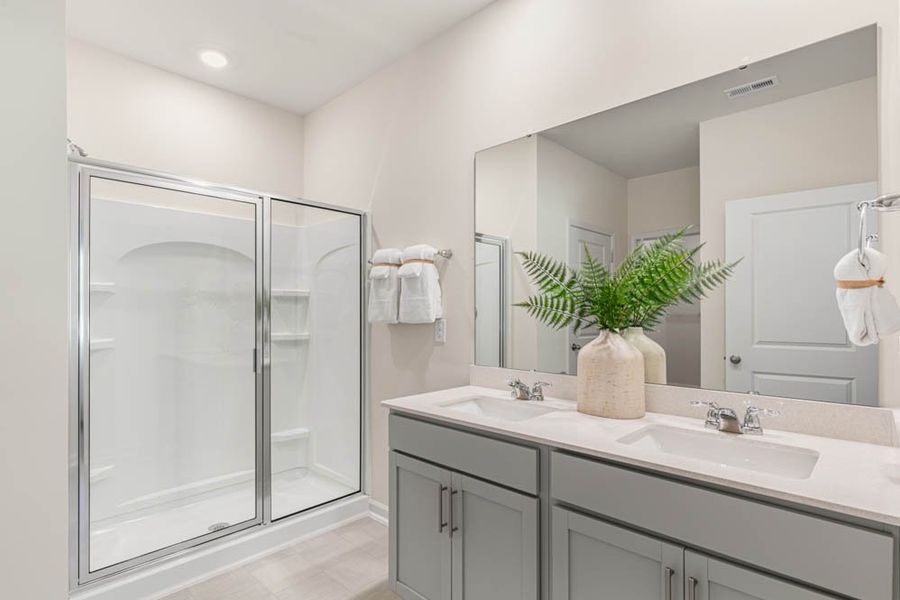 Furnished interior in a model home at Southbury in Carthage (Image 23).