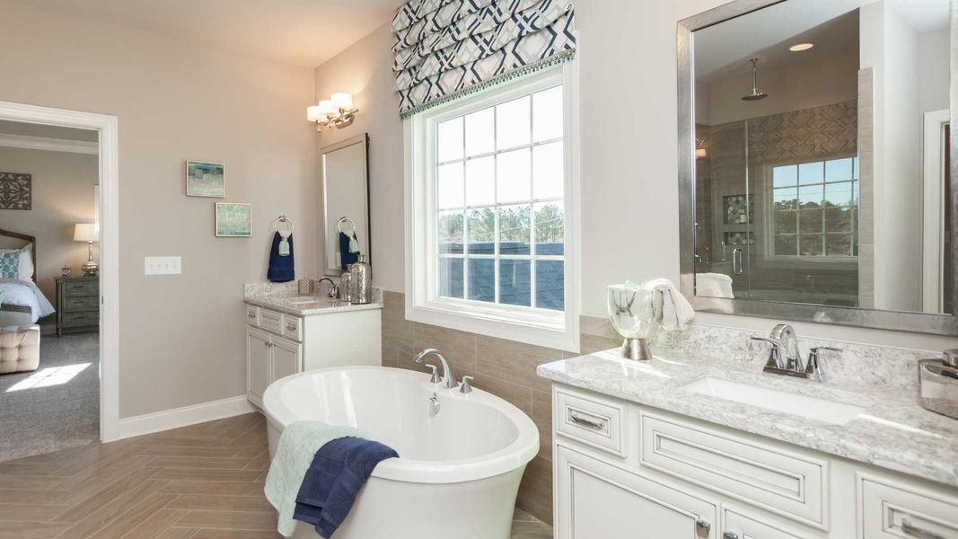 Furnished interior in a model home at The Summit at Morgan Ridge in Chapel Hill (Image 7). Furnished interior in a model home at The Summit at Morgan Ridge in Chapel Hill (Image 7).