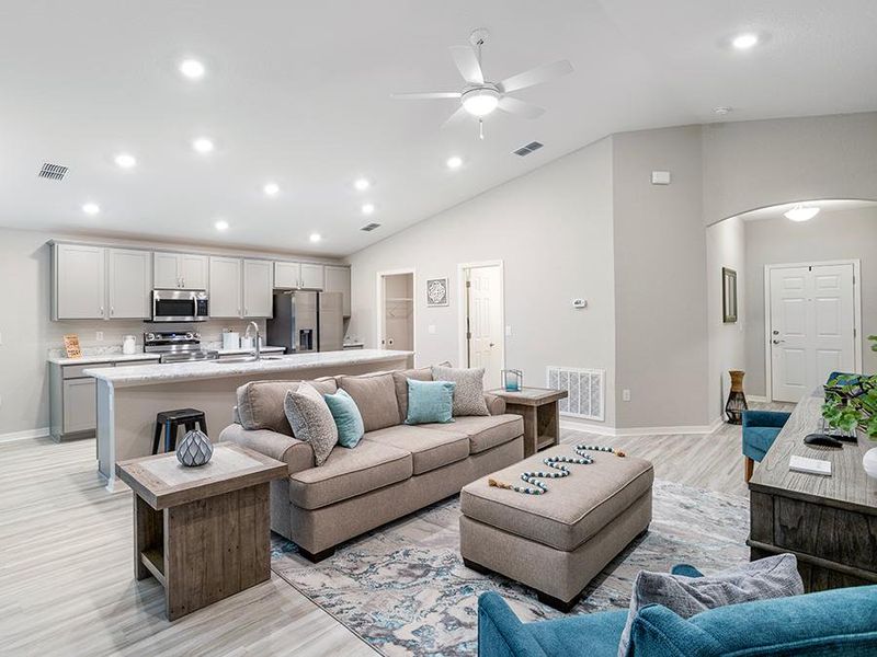 The homeowner-favorite Parker includes welcoming, open-concept living space - Parker model home in Silver Springs Shores