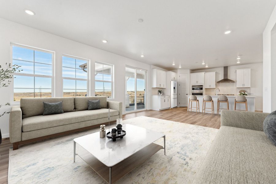 Furnished interior in a model home at Sky Ranch in Aurora (Image 24).