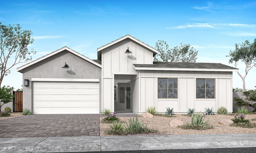 Front exterior of a home in the Camerano at Abel Ranch community, located in Goodyear, AZ (Image 8).