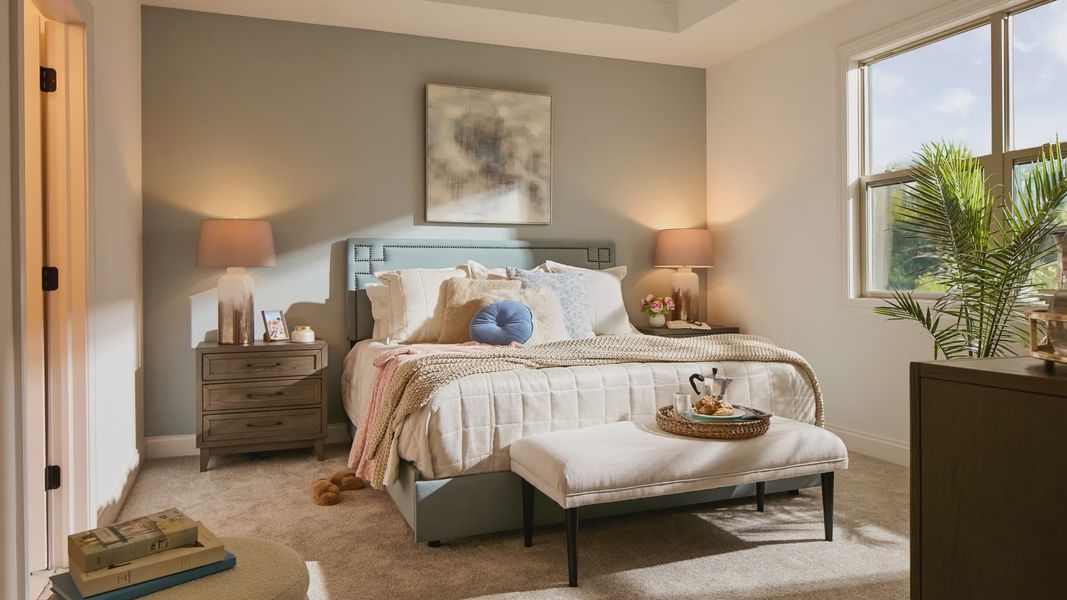 Furnished interior in a model home at The Courtyards at Oak Grove in Durham (Image 6).