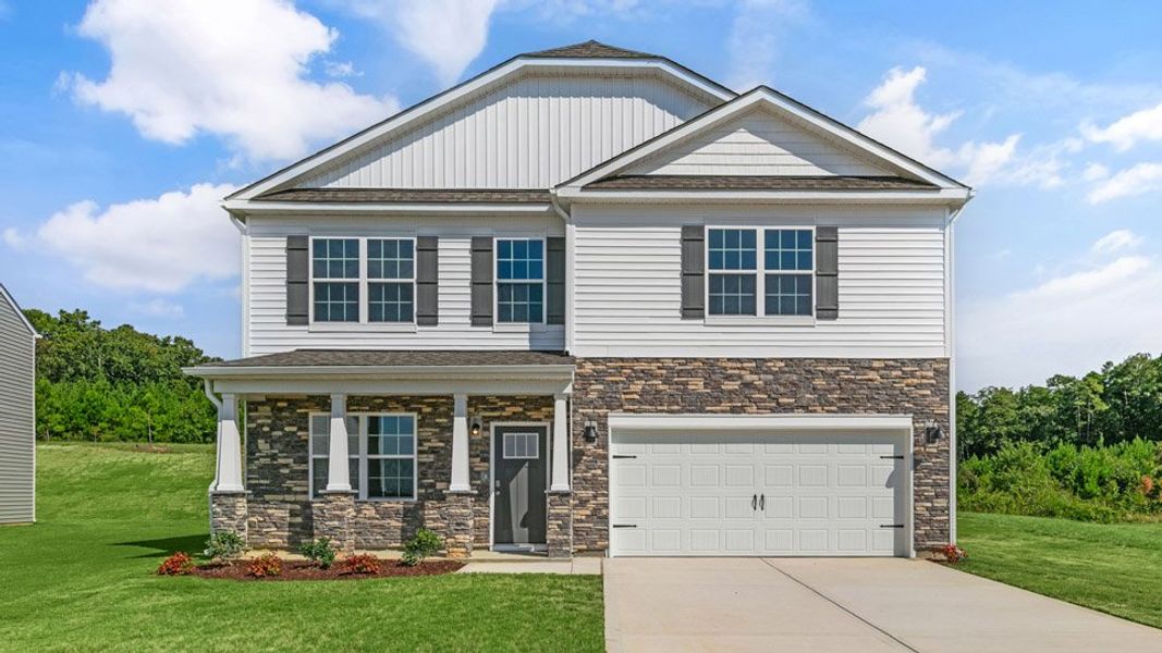 Front exterior of a home in the Collinswood community, located in Aberdeen, NC (Image 1).