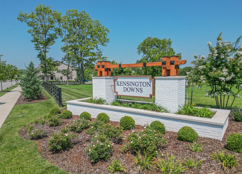 Entrance to the Kensington Downs Single Family community in Gallatin, TN, featuring signage and landscaping (Image 2). Entrance to the Kensington Downs Single Family community in Gallatin, TN, featuring signage and landscaping (Image 2).