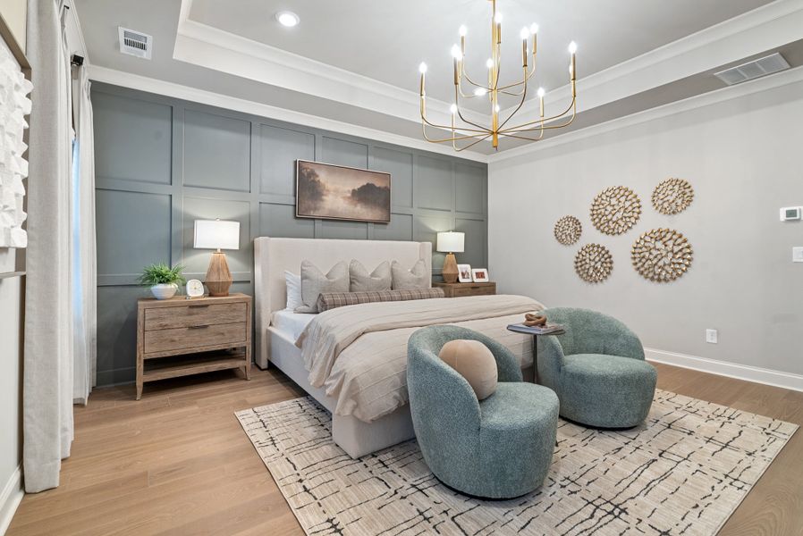 Furnished interior in a model home at Palisades in Cumming (Image 27).