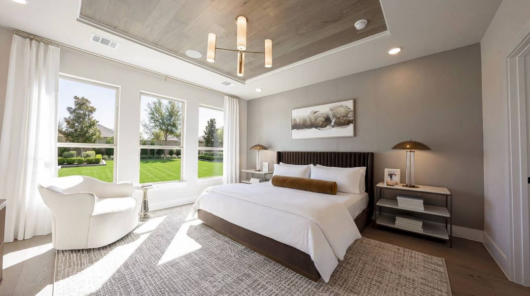 Furnished interior in a model home at High Country in Burleson (Image 4).