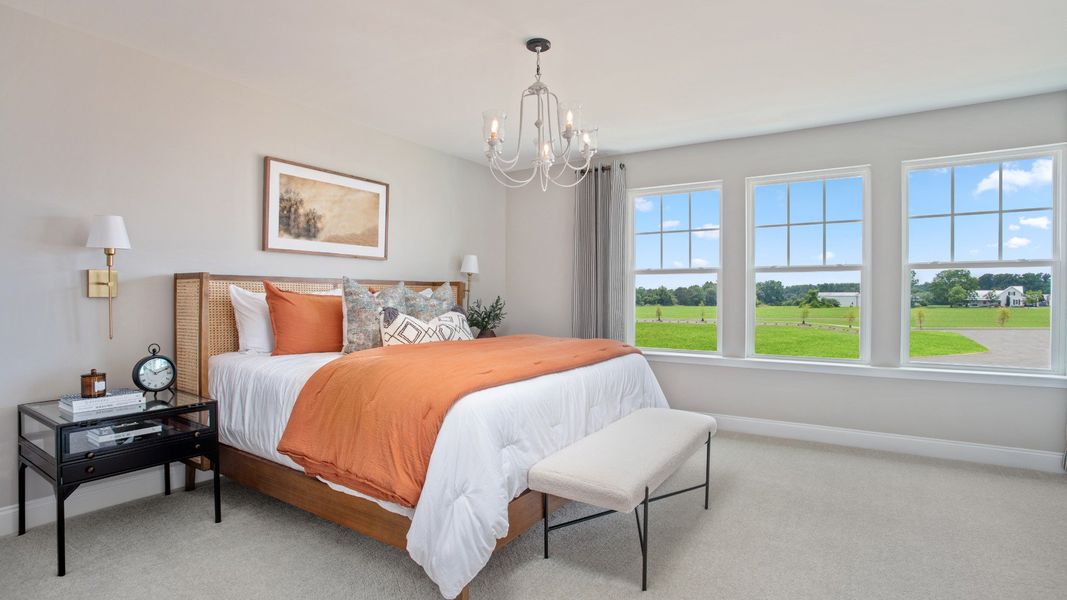 Furnished interior in a model home at Sidney Creek Townhomes in Zebulon (Image 34).