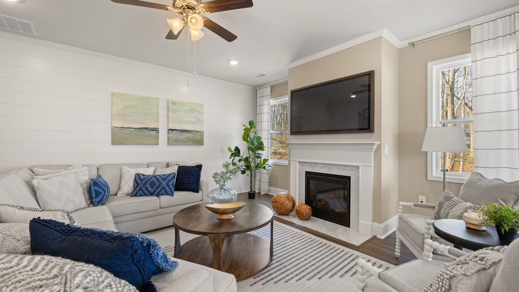 Furnished interior in a model home at Thalley Creek Estates in Cumming (Image 12).