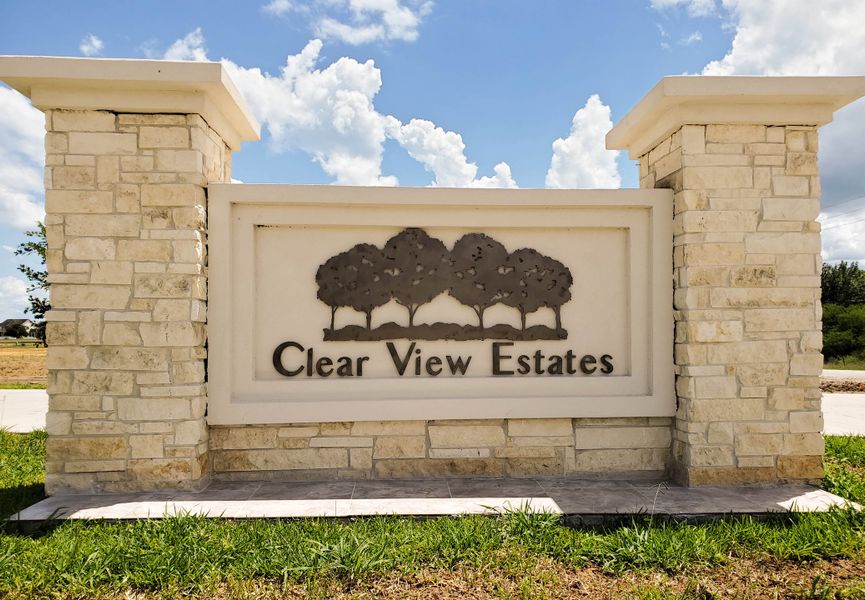 Entrance to the Clear View Estates community in Willis, TX, featuring signage and landscaping (Image 1). Entrance to the Clear View Estates community in Willis, TX, featuring signage and landscaping (Image 1).