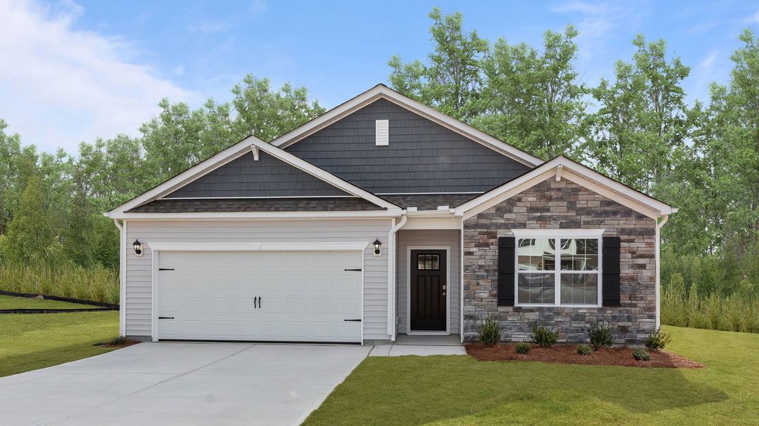 Front exterior of a home in the Bentridge community, located in Rocky Mount, NC (Image 2).