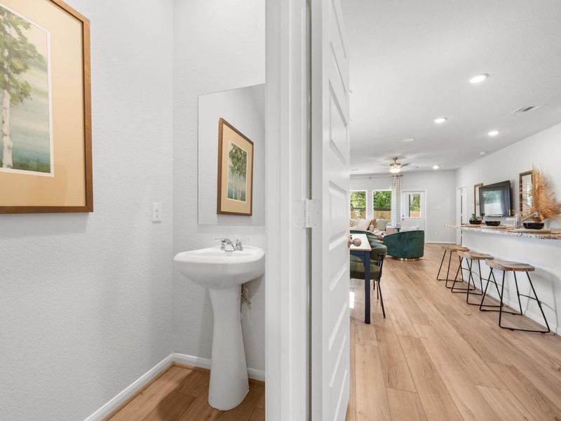 Furnished interior in a model home at Caney Creek Place in Conroe (Image 21).