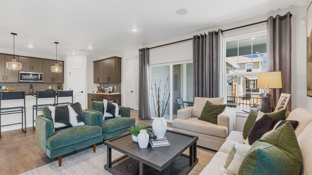 Experience refined elegance with plush seating and sleek fixtures in this Timnath Lakes residence. Experience refined elegance with plush seating and sleek fixtures in this Timnath Lakes residence.