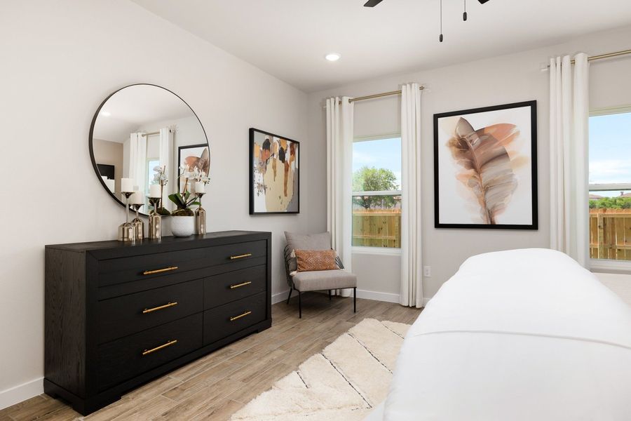 Furnished interior in a model home at Alberta Heights in Edinburg (Image 47).