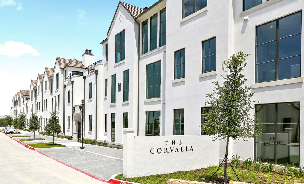 Entrance to the The Corvalla community in Frisco, TX, featuring signage and landscaping (Image 2).