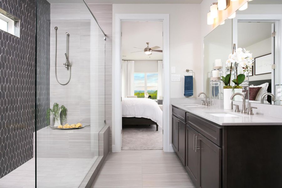 Furnished interior in a model home at Cloverleaf in Austin (Image 65).