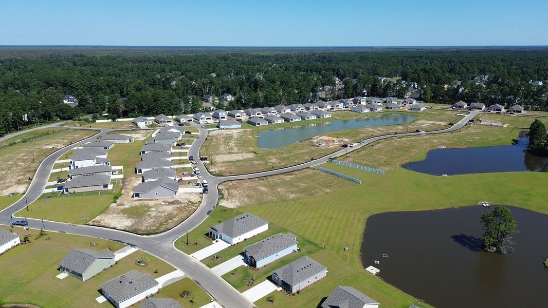 Aerial view of the Sandpiper Place community in Myrtle Beach, SC, showing layout and nearby surroundings (Image 11). Aerial view of the Sandpiper Place community in Myrtle Beach, SC, showing layout and nearby surroundings (Image 11).