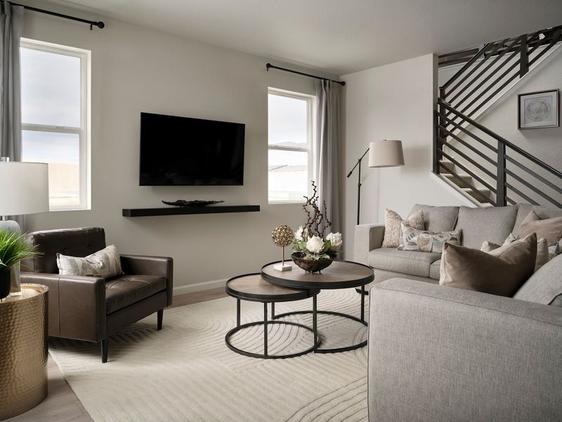 Furnished interior in a model home at Westside Crossing Townhomes in Berthoud (Image 5).