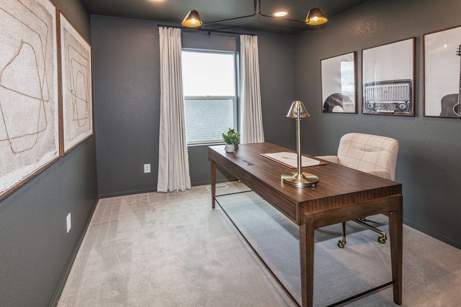 Furnished interior in a model home at Prairie Song in Windsor (Image 45).