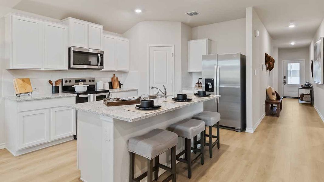 Furnished interior in a model home at The Birch at Spencer Ranch in Boerne (Image 11).