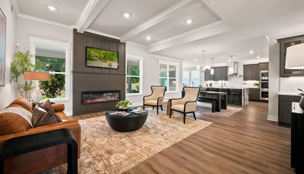 Furnished interior in a model home at Fowler Farms in Auburn (Image 110).