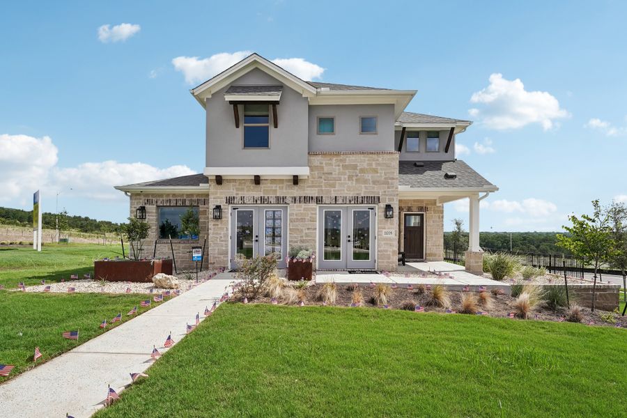 Front exterior of a home in the Saddle Ridge at Wildhorse Ranch community, located in Manor, TX (Image 3).