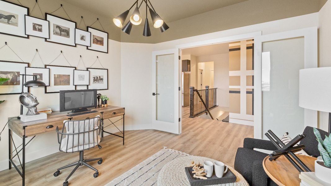 Furnished interior in a model home at Granary in Johnstown (Image 17).