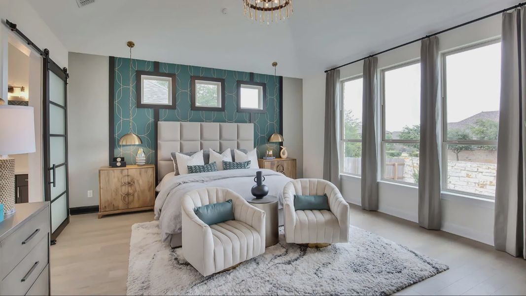 Furnished interior in a model home at Oaks at San Gabriel in Georgetown (Image 20).