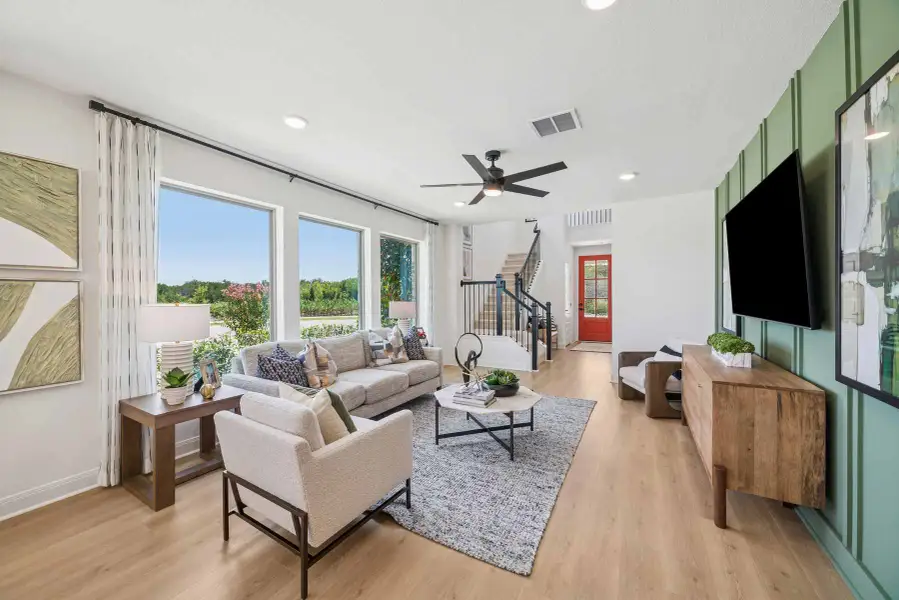 Furnished interior in a model home at Karis - Cottage Series in Crowley (Image 8). Furnished interior in a model home at Karis - Cottage Series in Crowley (Image 8).