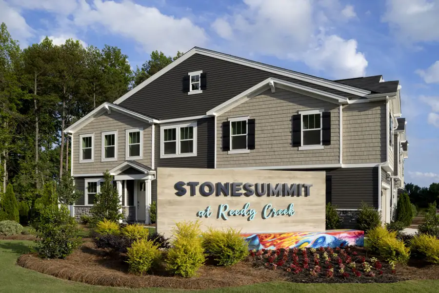 Front exterior of a home in the Stonesummit at Reedy Creek community, located in Charlotte, NC (Image 1).