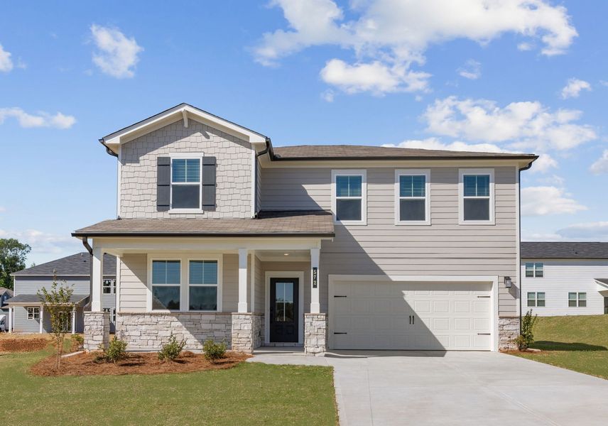 A house with a garage.