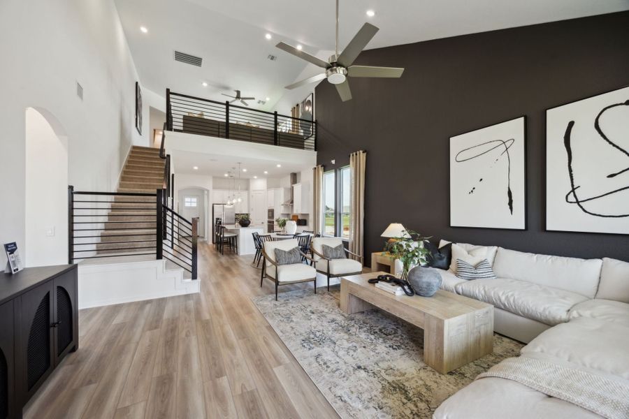 Furnished interior in a model home at Windcress in Cove (Image 8).