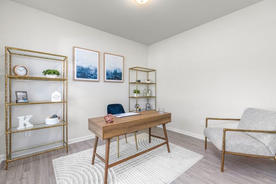Furnished interior in a model home at The Wilcox in Greensboro (Image 48).