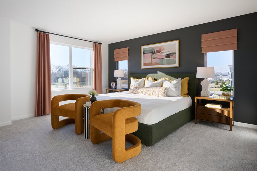 Furnished interior in a model home at Nexus Townhomes in Gallatin (Image 10).