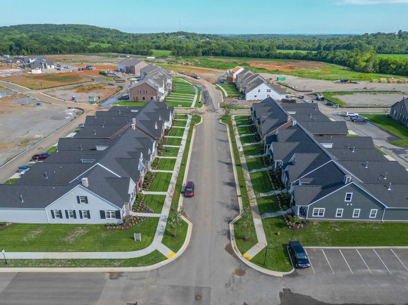 Aerial view of the The Preserve at Belle Pointe community in Lebanon, TN, showing layout and nearby surroundings (Image 1).